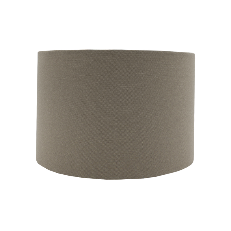 Dark Beige Cotton Drum Lampshade, How To Cover A Drum Lampshade