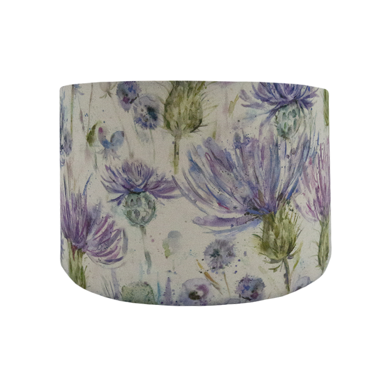 Handmade Voyage Cirsiun thistle purple floral country drum lampshade 30-40cm