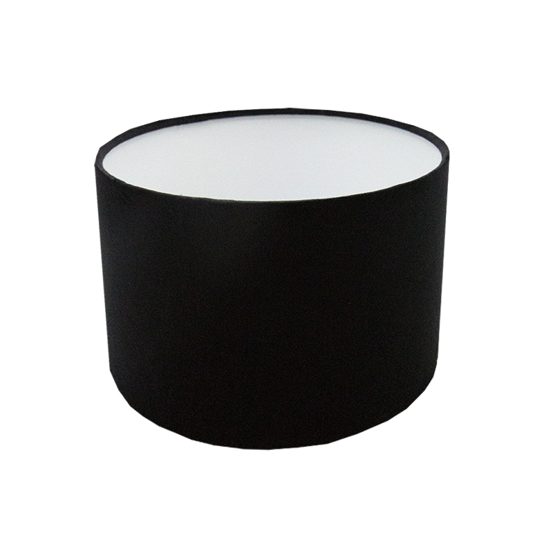 Black Velvet Drum Lampshade, Black And White Light Shade
