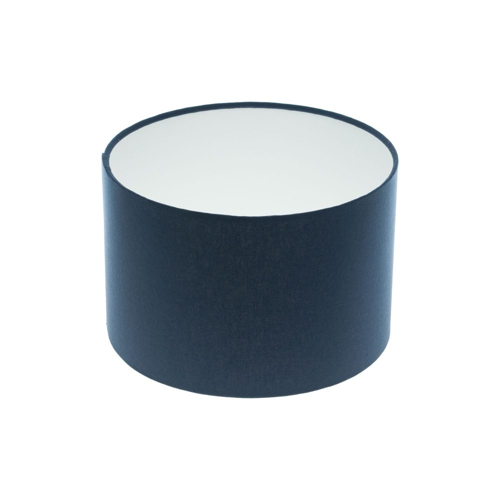 Bright Navy Blue Cotton Drum Lampshade, Large Navy Blue Drum Lamp Shade