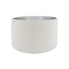 White Drum Lampshade Brushed Silver Inner