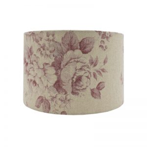 Red Faded Rose Floral Drum Lampshade