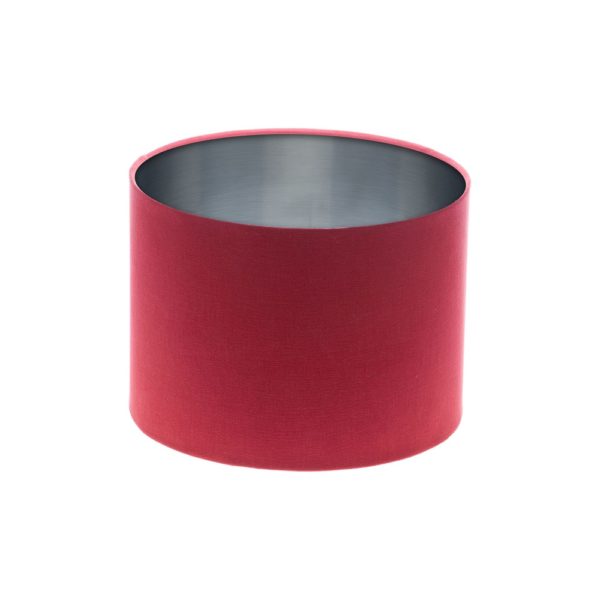 Raspberry Red Drum Lampshade Silver Inner