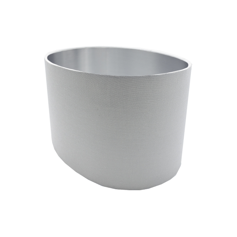 Light Grey Cotton Oval Lampshade, Small Grey Table Lamp Shade Uk