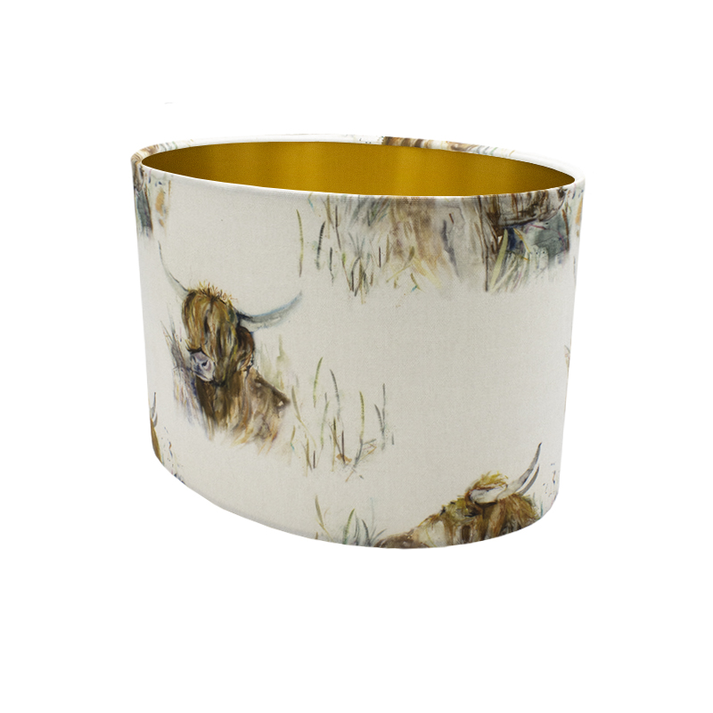 Voyage Highland Cattle Oval Lampshade