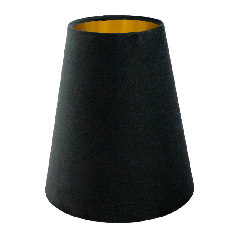 Black Velvet Tall Empire Lampshade, Small Black Cylinder Lamp Shade